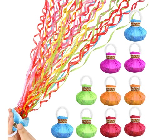 30 Şeritli Renkli Elle Atılan Konfeti – 5 Metre Uzayan Şerit Konfeti 1 Adet