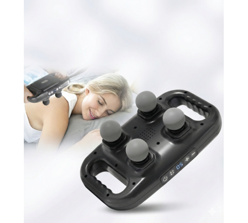 4 Başlıklı Masaj Tabancası - Ergonomik Derin Doku Sırt ve Boyun Masaj Aleti Ağrı ve Sızı Giderici