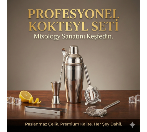 5 Parça Kokteyl Hazırlama Seti 550 Ml