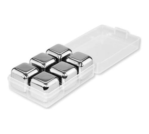 6'lı Çelik Metal Kaplama Viski Taşı Soğutma Buz Küpü