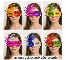6’lı Çift Renkli Venedik Karton Parti Maskesi Seti