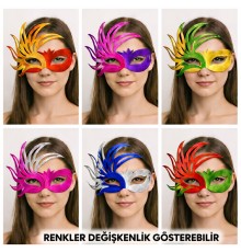 6’lı Çift Renkli Venedik Karton Parti Maskesi Seti