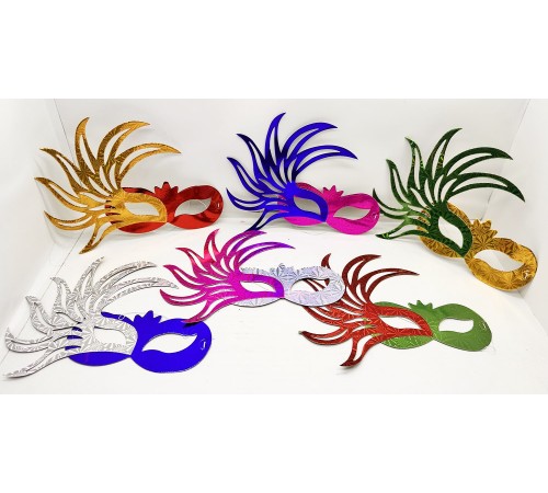 6'lı Renkli Balo Maskesi Seti | Karton & Lastikli (Yetişkin-Çocuk Uyumlu)