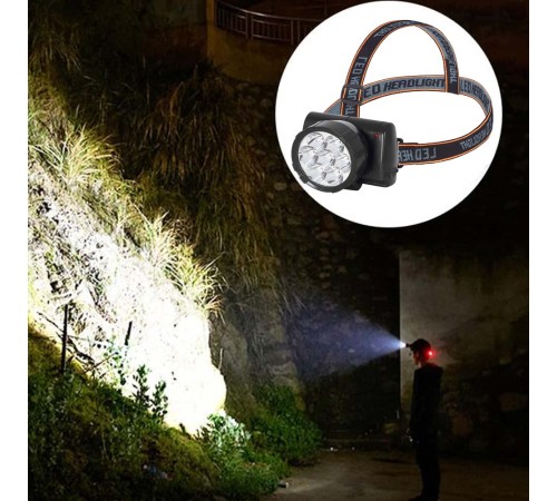 7 Ledli Şarjlı Baret Kafa Lambası Wt-701