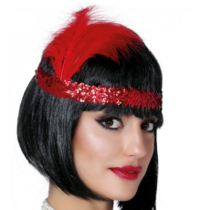 70'ler 80'ler ve 90'lar Temalı Kırmızı Renk Çarliston Saç Bandı