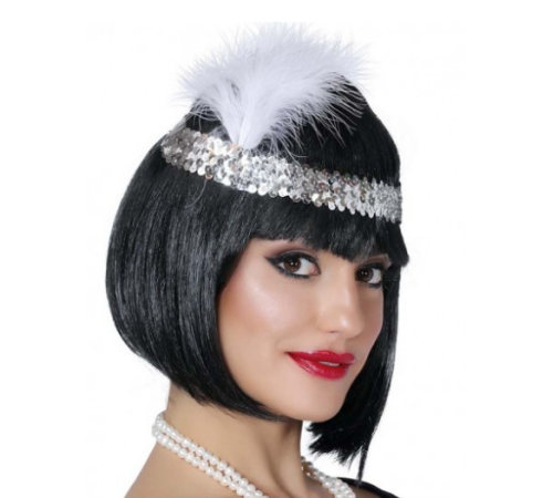 70'ler 80'ler ve 90'lar Temalı Gümüş Renk Çarliston Saç Bandı