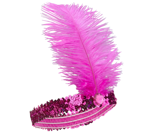 70'ler 80'ler ve 90'lar Temalı Fuşya Renk Çarliston Saç Bandı