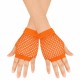 80’ler 90’lar Retro Neon Turuncu File Parmaksız Kısa Eldiven 11 cm