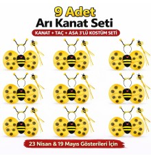 9’lu Arı Kostüm Seti – Kanat Taç Asa