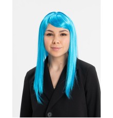 Açık Mavi Renk Uzun Düz Parti Peruğu