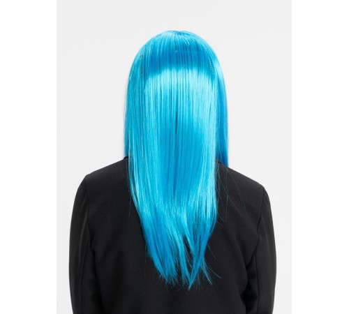 Açık Mavi Renk Uzun Düz Parti Peruğu