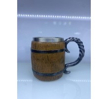 Ahşap Fıçı Çelik Kupa Kod 1152B