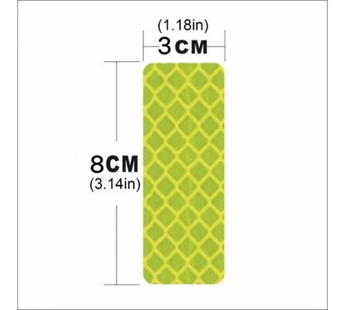 Altıgen Petek Dokulu Reflektör Sticker – Güçlü Yansıtıcı Uyarı Bandı (10 ad 8cmx3cm)