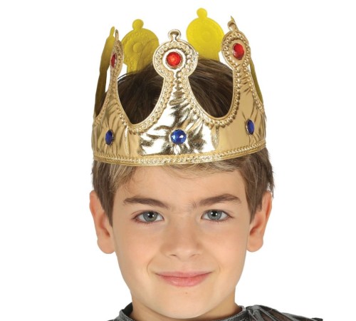 Altın Renk Eva Malzemeden İmal Çocuk Kral Tacı 57 cm