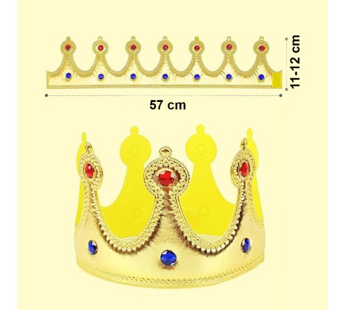 Altın Renk Eva Malzemeden İmal Çocuk Kral Tacı 57 cm