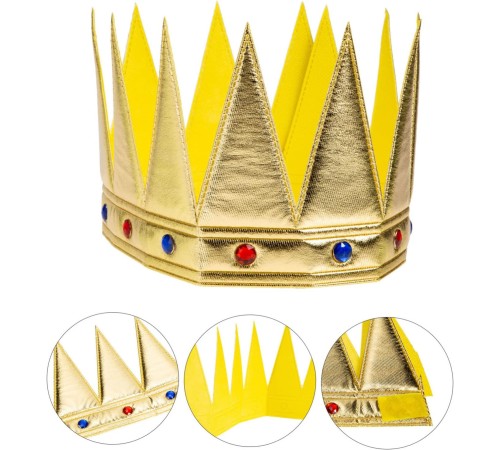 Altın Renk Eva Yumuşak Kral Kraliyet Tacı Yetişkin Çocuk Uyumlu 55 cm