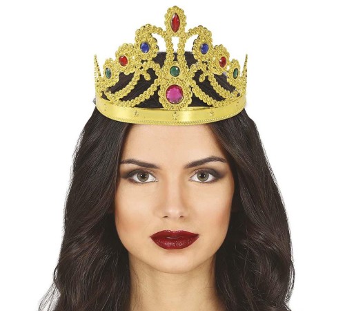 Altın Renk Plastik Prenses Tacı Kraliçe Tacı 60 cm
