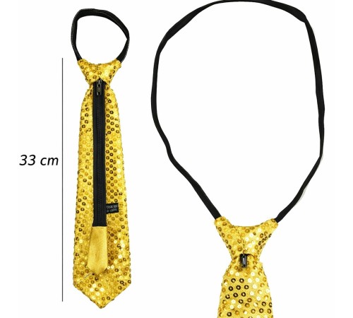 Altın Renk Pul Payetli Işıltılı Parti Kravatı 33 cm