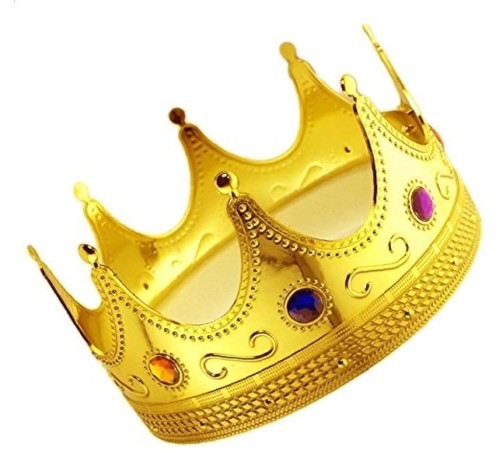 Altın Renk Yetişkin Çocuk Uyumlu Kral Tacı 60 cm