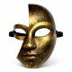 Antik Efektli Altın Yarım Yüz Plastik Parti Maskesi