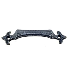 Antika Tarz Dekoratif Pirinç Lale Mobilya Kulbu - 27x115 mm, Oksit