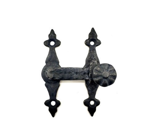 Antika Tarz Dekoratif Pirinç Kapı, Pencere Mandalı - 82x65 mm, Oksit