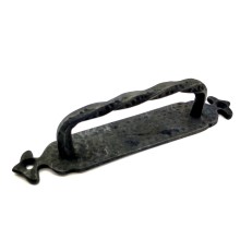 Antika Tarz Dekoratif Pirinç Burgulu Çekme Kol - 205x33 mm, Oksit