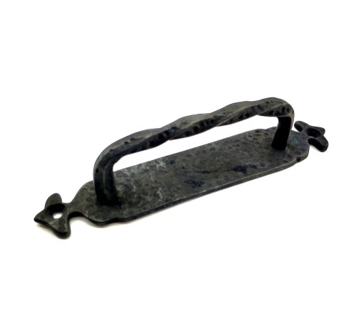 Antika Tarz Dekoratif Pirinç Burgulu Çekme Kol - 205x33 mm, Oksit
