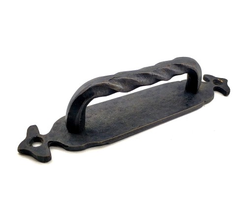 Antika Tarz Dekoratif Pirinç Burgulu Çekme Kol - 148x33 mm, Oksit