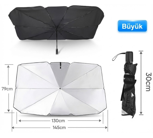 Araba Güneş Gölge Koruyucu Şemsiye Oto Ön Cam Güneşlik(145cm*79cm)