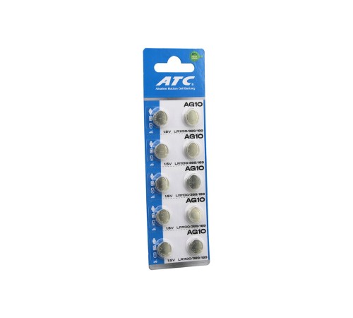 ATC ALKALİNE BUTTON BATTERY AG10 LR-1130/389/189 DÜĞME PİL ALKALİN 1.5V 10LU KART