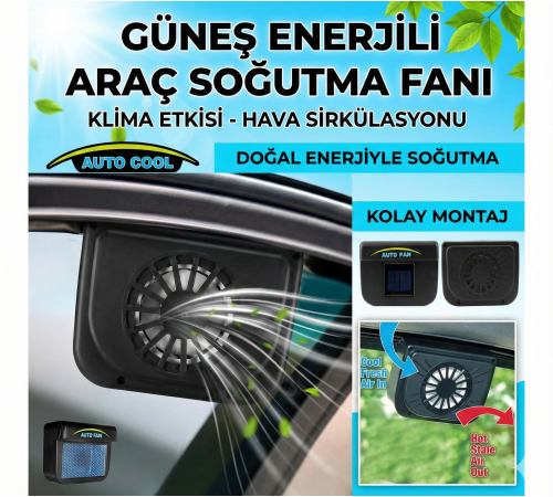 Auto Cool Güneş Enerjisiyle Çalışan Araç İçi Soğutucu