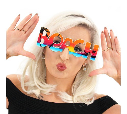 Beach Yazılı Parti Gözlüğü Yaza Merhaba Hawaii Show Gözlüğü 19x6 cm