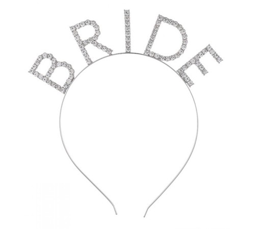 Bekarlığa Veda Mega Boy Kristal Taşlı Gümüş Bride Taç Gelin Tacı 20X21 cm