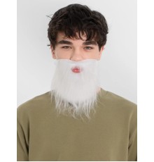 Beyaz Kırçıllı Arkadan Lastikli Beyaz Takma Sakal Yetişkin Çocuk Uyumlu
