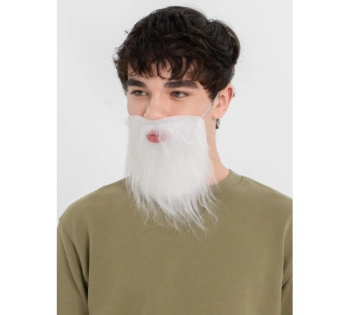 Beyaz Kırçıllı Arkadan Lastikli Beyaz Takma Sakal Yetişkin Çocuk Uyumlu