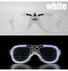 Beyaz Led Işıklı Parti Gözlüğü - Neon Glow Şerit Gözlük 3 Modlu