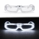 Beyaz LED Işıklı Parti Gözlüğü 3 Modlu – Glow & Gece Eğlence Gözlüğü