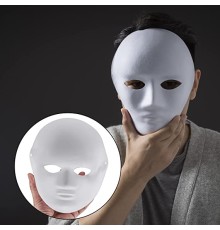 Beyaz Renk Boyanabilir Anonim Tam Yüz Cosplay Maske 24x18 cm