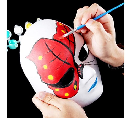 Beyaz Renk Boyanabilir Anonim Tam Yüz Cosplay Maske 24x18 cm