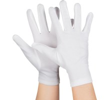 Beyaz Renk Çocuk Boy Likralı Pandomim Eldiveni