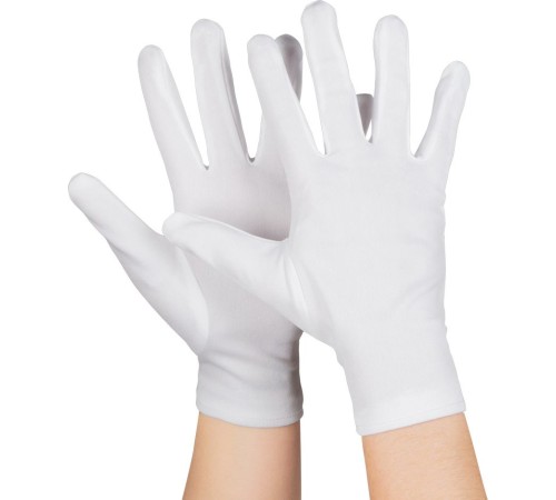 Beyaz Renk Çocuk Boy Likralı Pandomim Eldiveni