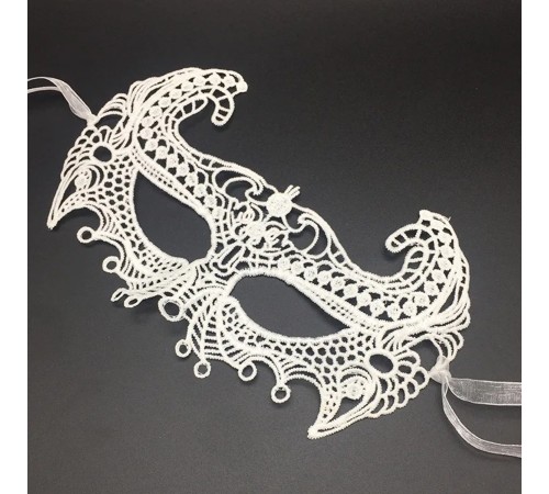 Beyaz Renk Dantel Kesim Dantel İşlemeli Balo Parti Maskesi 1 No