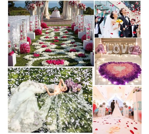 Beyaz Renk Gül Yaprağı Şekilli Konfeti 1 Paket 100 Adet