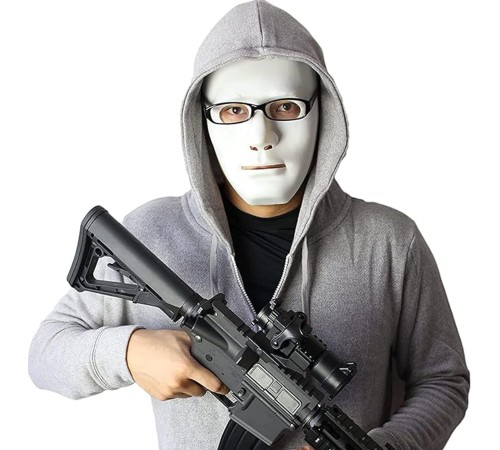 Beyaz Renk Hip Hop Anonim Jabbawockeez Dans Maskesi 18x19 cm