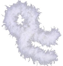 Beyaz Renk Kabarık Kalın Otriş Boa Tüy 6 cm Genişlik 180-200 cm Uzunluk