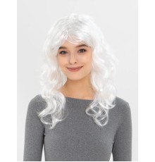 Beyaz Renk Kahküllü Dalgalı Uzun Parti Peruğu