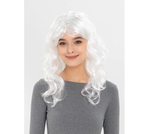 Beyaz Renk Kahküllü Dalgalı Uzun Parti Peruğu