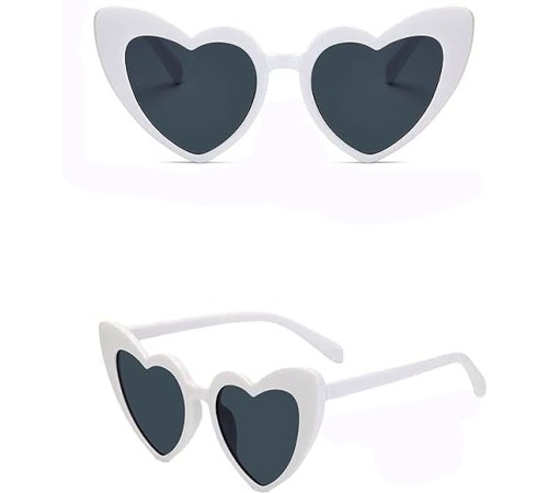 Beyaz Renk Kalp Gelin Düğün Gözlüğü 15x5 cm