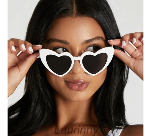 Beyaz Renk Kalp Gelin Düğün Gözlüğü 15x5 cm